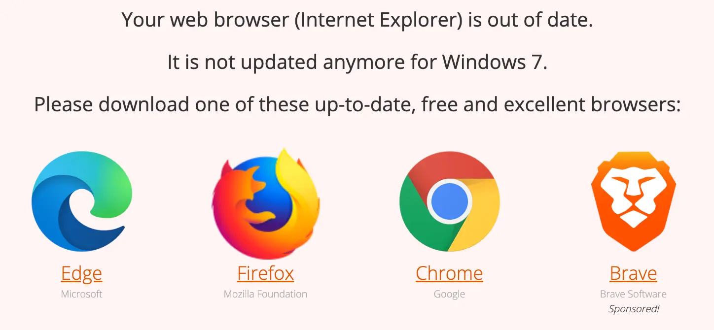 Outdated Browser issue