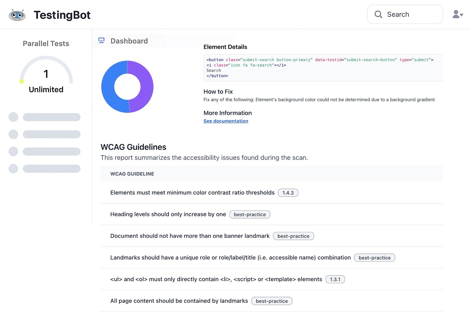 Detailed Accessibility Reports
