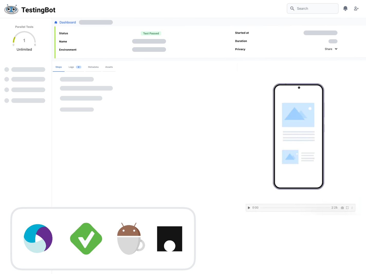 Video, screenshots & logs