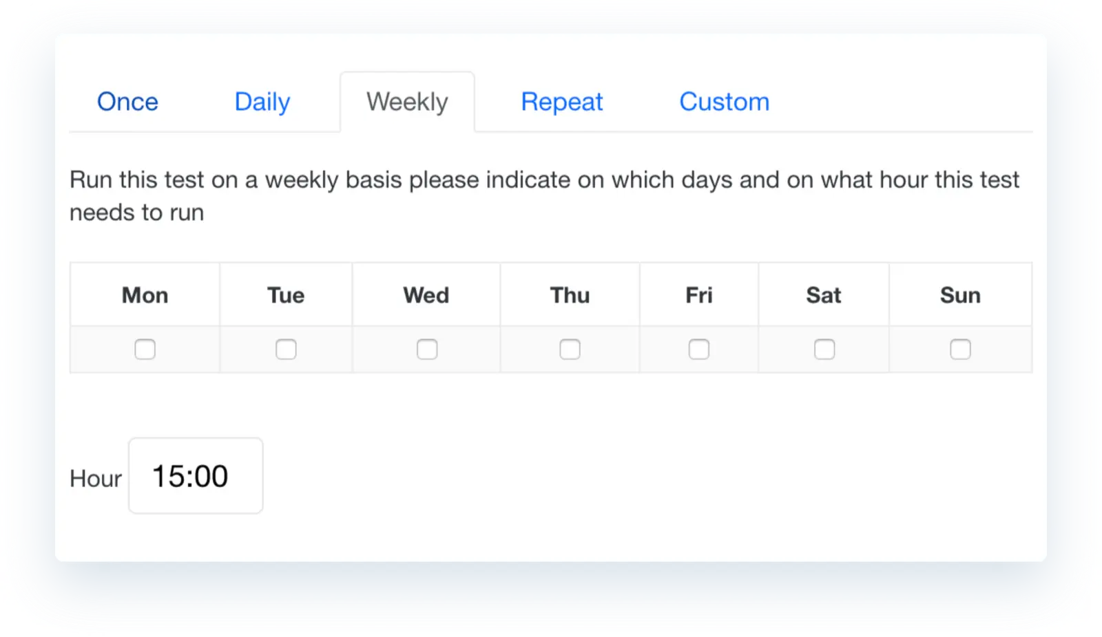 Schedule Tests