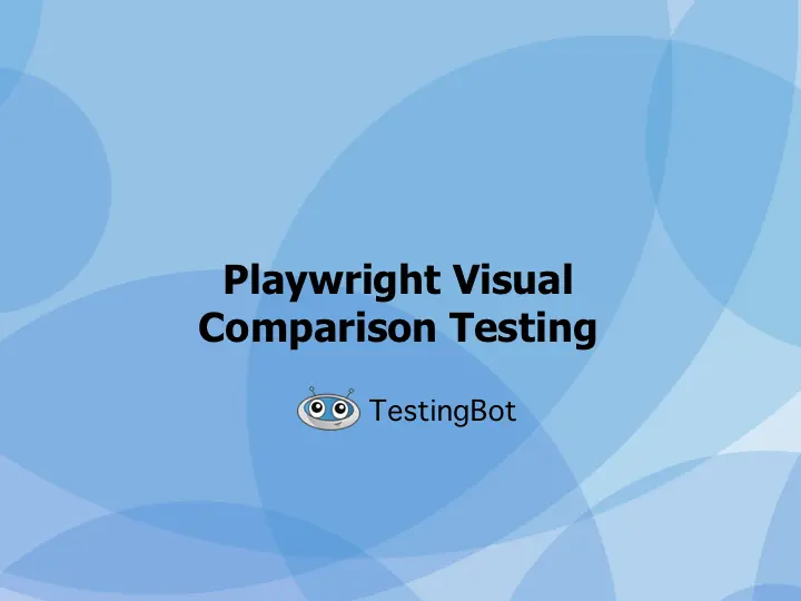 Visual Testing with Playwright