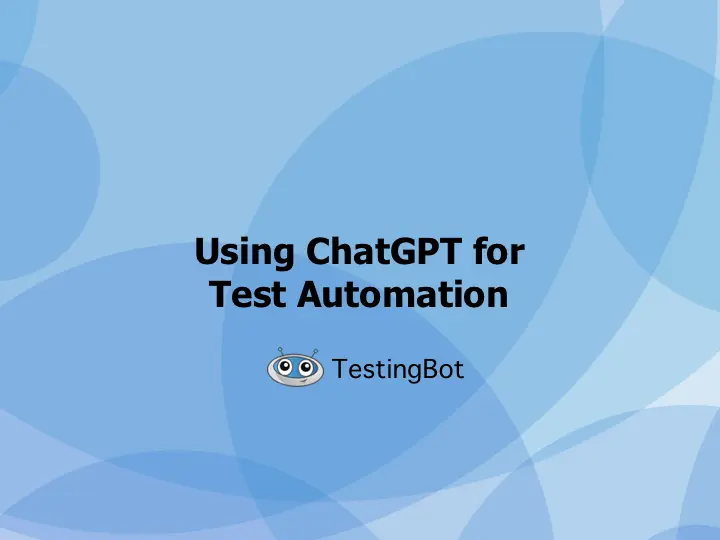 Test Automation with ChatGPT