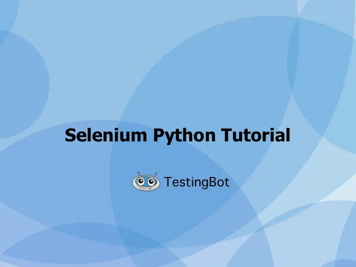 Selenium Python Tutorial