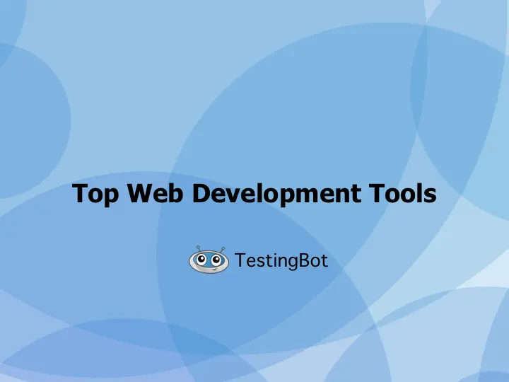 Top Web Development Tools in 2025