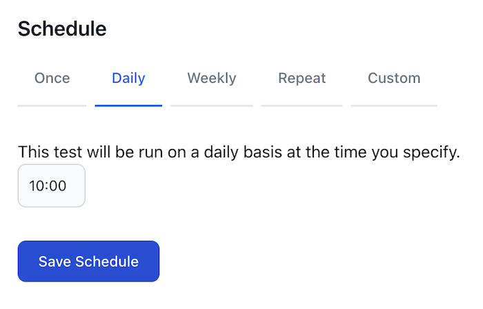 Schedule AI browser tests