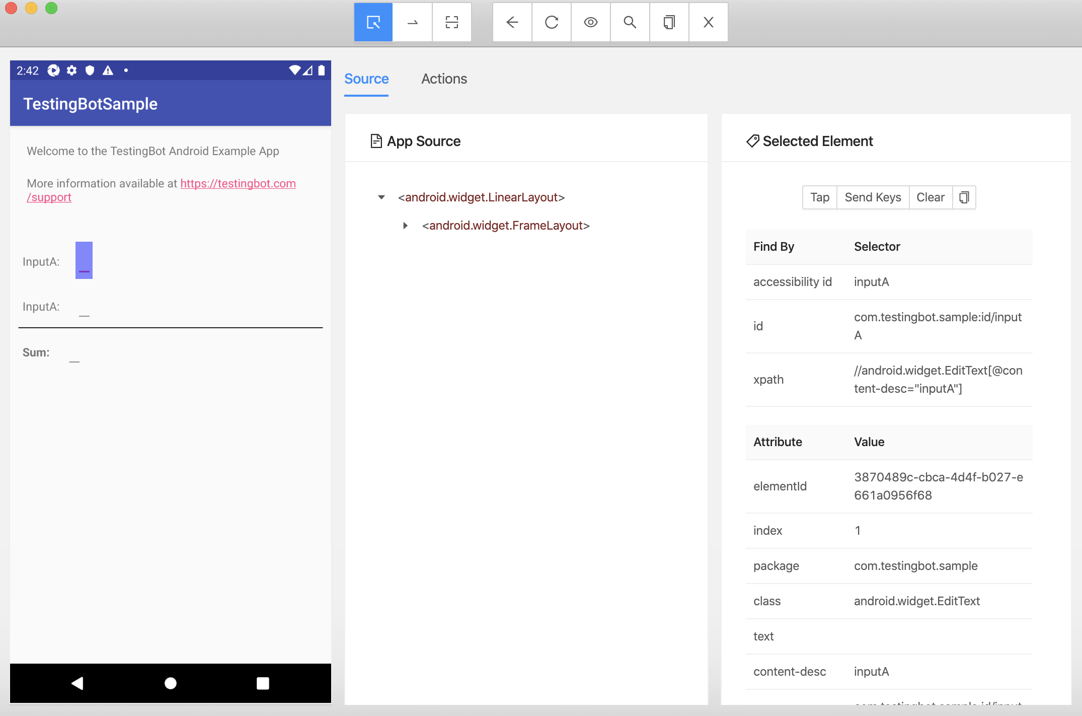 Appium Inspector with TestingBot