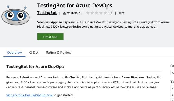 TestingBot Azure extension