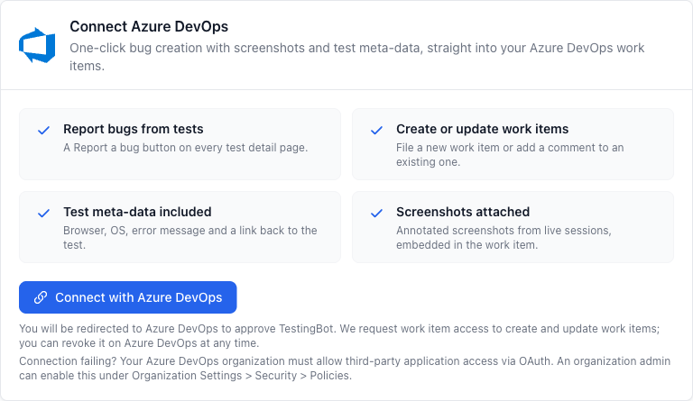 Connect Azure DevOps to TestingBot
