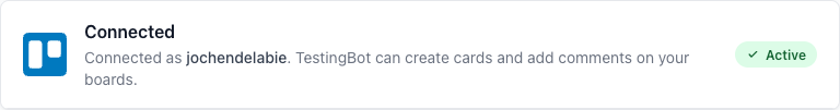TestingBot connected to Trello