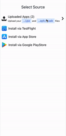 Upload app panel