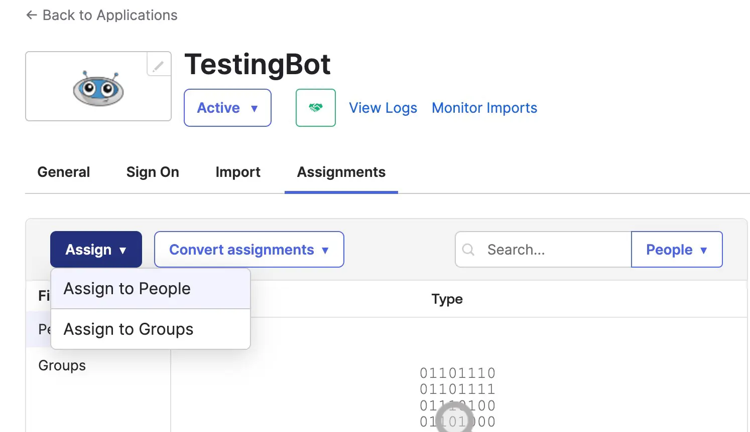 Assign users to TestingBot SAML App