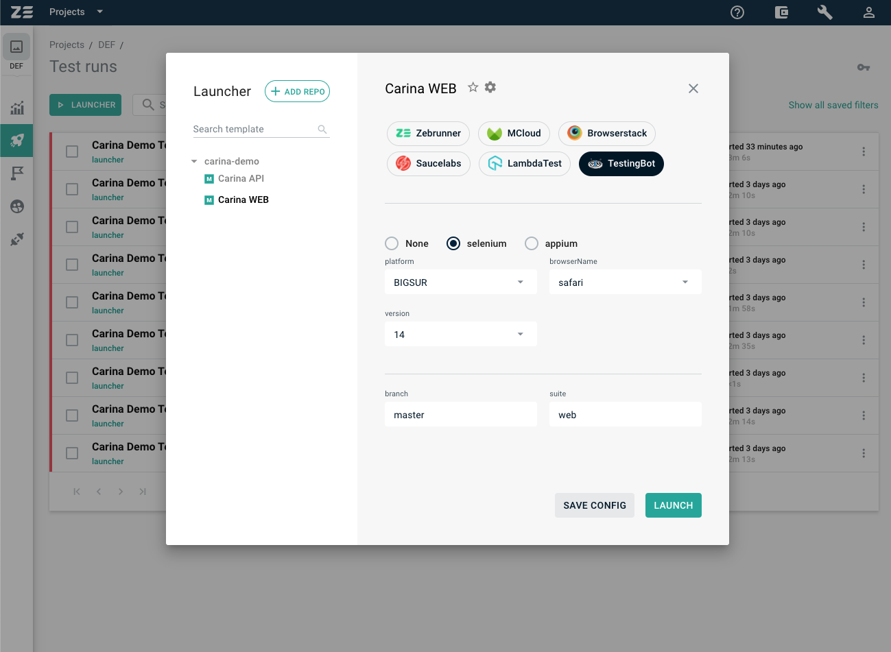 Zebrunner and TestingBot