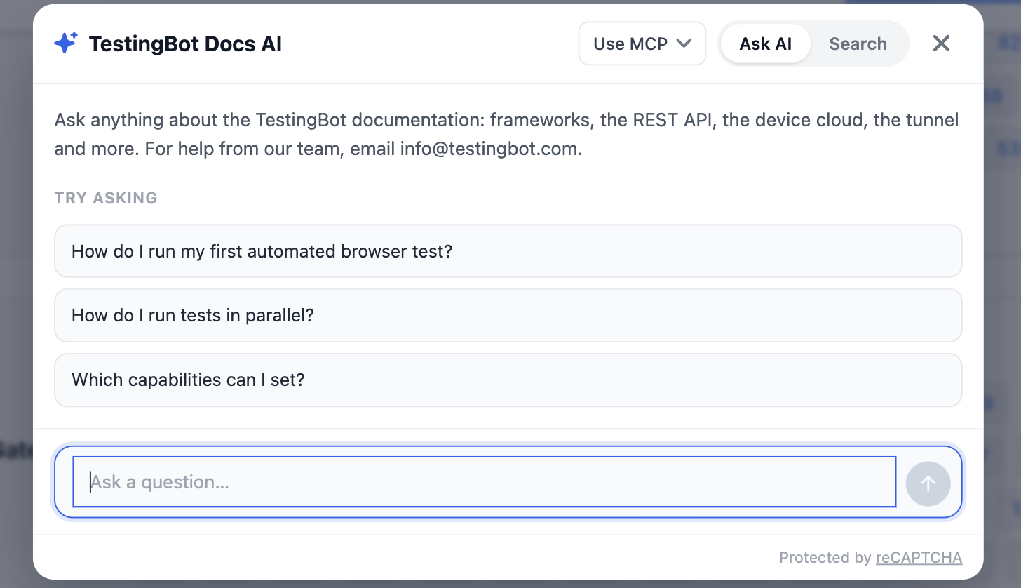 Ask AI in the documentation