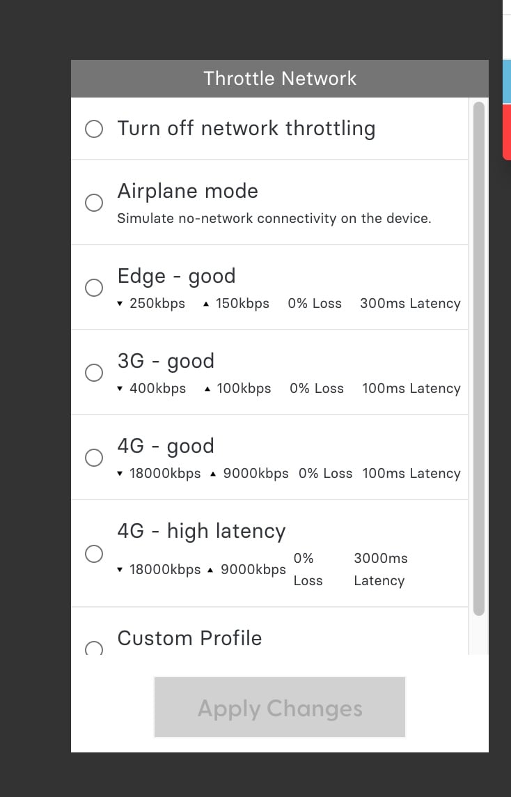 Network Throttling for Physical Devices