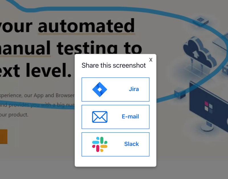 Share screenshots via Slack