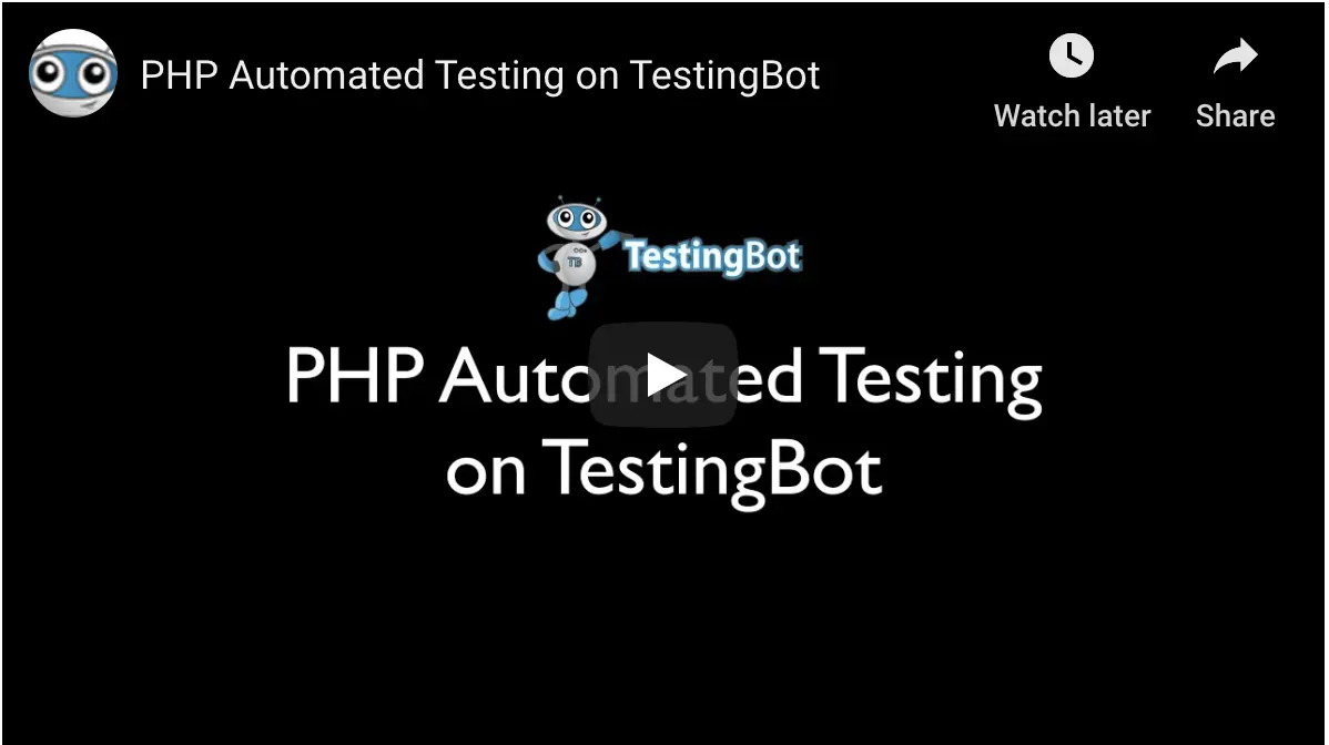 Video tutorial on How to run PHP Automated Test on TestingBot
